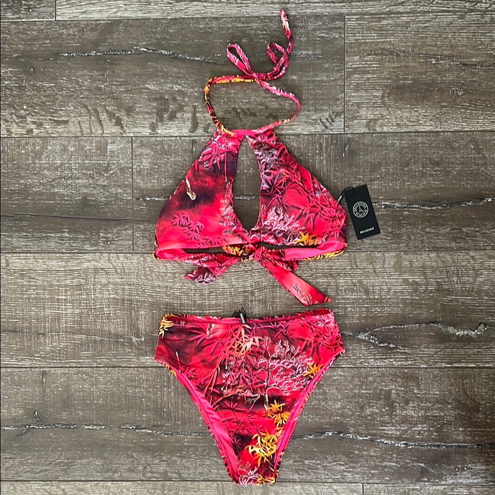 Red Floral Camo Bikini